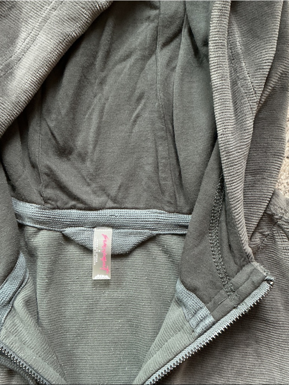 New FP Movement by Free People Training Day Velour Jumpsuit ~ Charcoal Gray - Picture 13 of 14